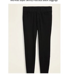 Mid Rise Super Skinny Plus Black Jeggings